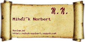 Mihók Norbert névjegykártya