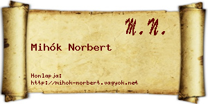 Mihók Norbert névjegykártya